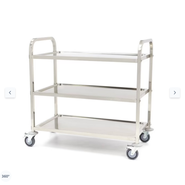  Καροτσάκι σερβιρίσματος από ανοξείδωτο χάλυβα - 3 ράφια